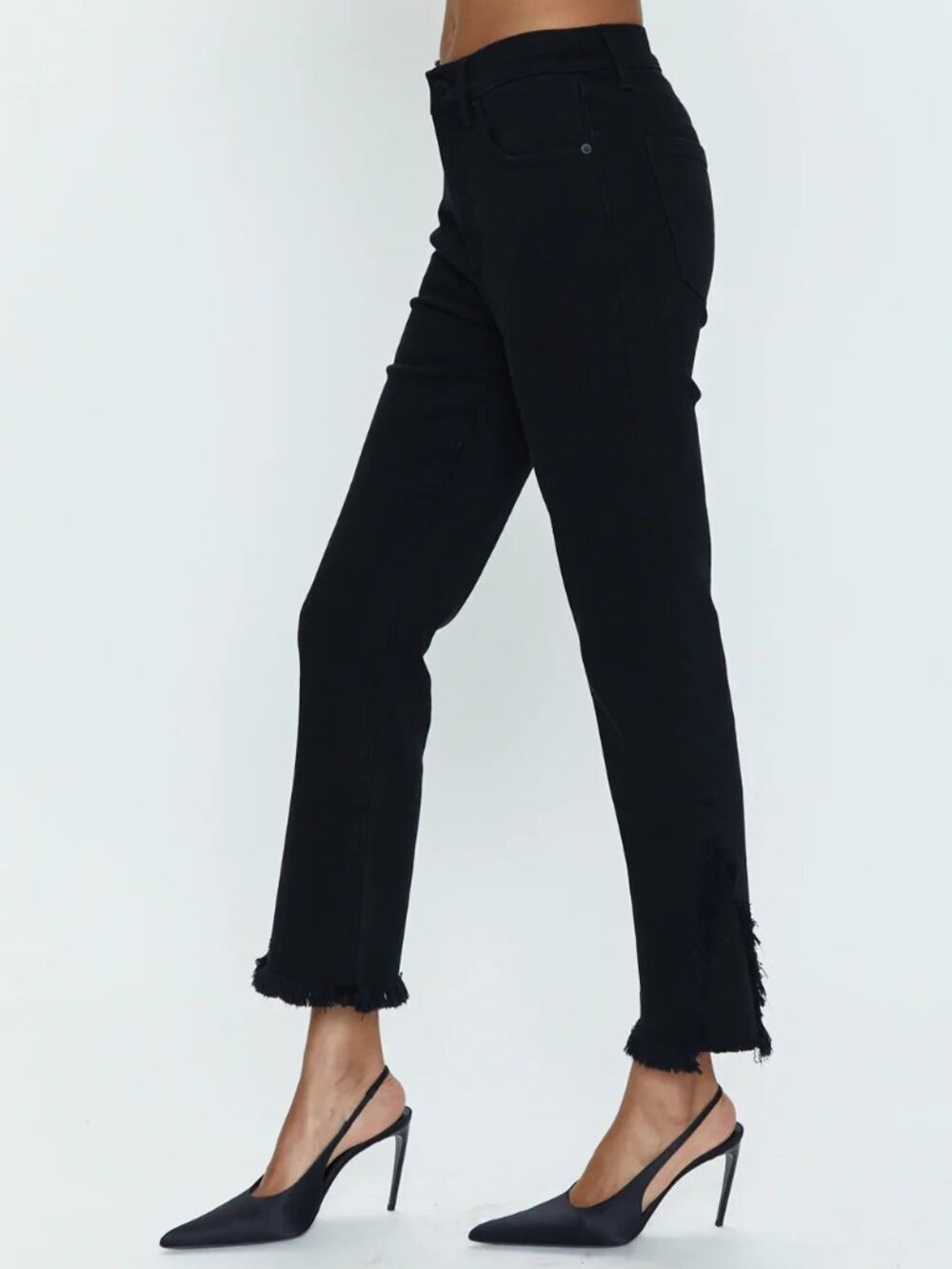 Pistola Black High Rise Lennon Crop Raw Hem Boot Jean Sz 27 - Picture 8 of 10